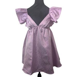 Buddy Love Iridescent Mini Dress with Bow Back, Size M